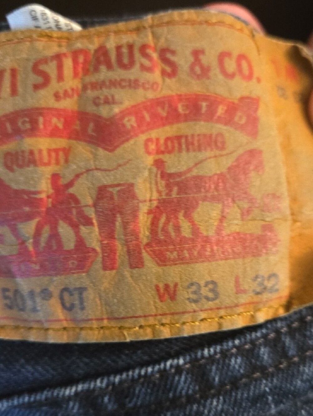Levi's 501 Dark Blue Straight Men's Jeans 33x32 - Picture 5 of 5